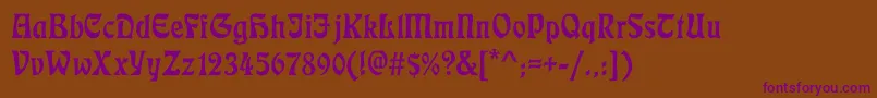 Ecmann Font – Purple Fonts on Brown Background