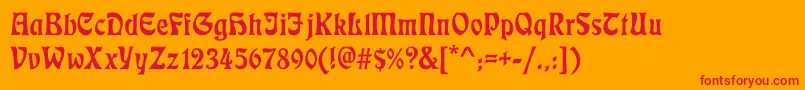 Ecmann Font – Red Fonts on Orange Background