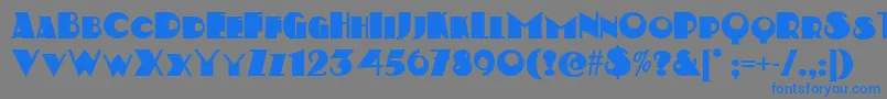 フォントKerfufflenf – 灰色の背景に青い文字