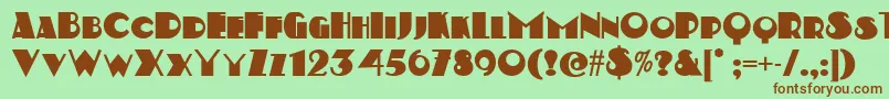 Kerfufflenf-fontti – ruskeat fontit vihreällä taustalla