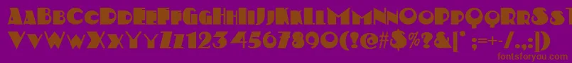 Kerfufflenf-Schriftart – Braune Schriften auf violettem Hintergrund