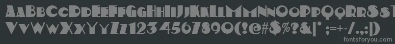 Kerfufflenf-fontti – harmaat kirjasimet mustalla taustalla