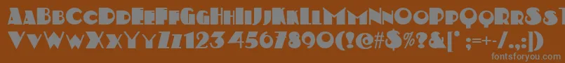 Kerfufflenf-fontti – harmaat kirjasimet ruskealla taustalla