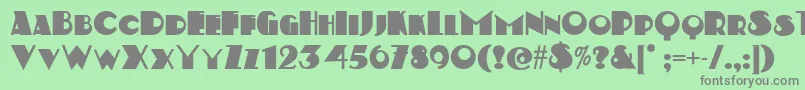 フォントKerfufflenf – 緑の背景に灰色の文字