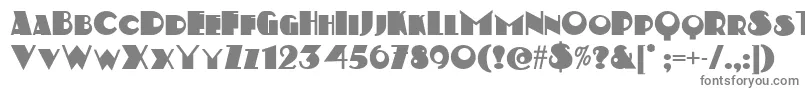 Kerfufflenf-fontti – harmaat kirjasimet valkoisella taustalla