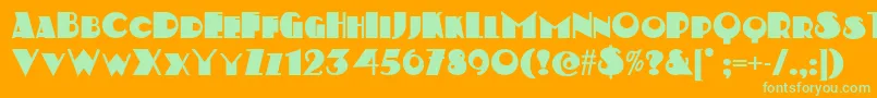 Kerfufflenf Font – Green Fonts on Orange Background