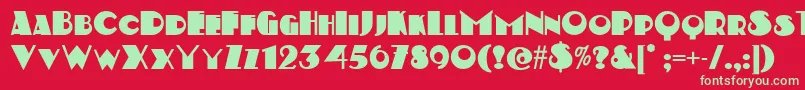 Kerfufflenf Font – Green Fonts on Red Background