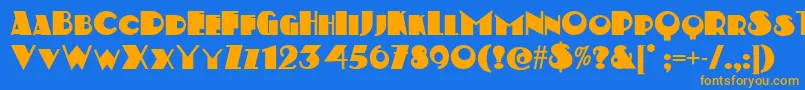 Kerfufflenf Font – Orange Fonts on Blue Background