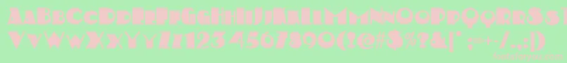 フォントKerfufflenf – 緑の背景にピンクのフォント