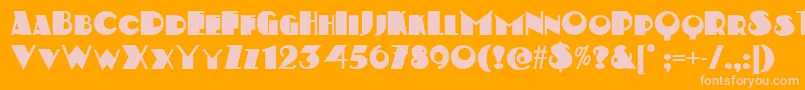 Kerfufflenf-Schriftart – Rosa Schriften auf orangefarbenem Hintergrund