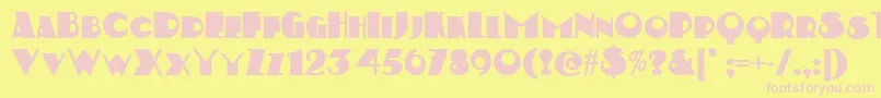フォントKerfufflenf – ピンクのフォント、黄色の背景