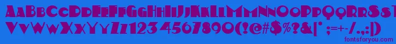 Kerfufflenf Font – Purple Fonts on Blue Background