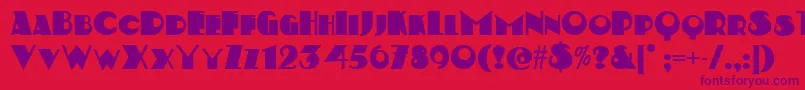 Kerfufflenf Font – Purple Fonts on Red Background