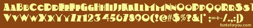 Kerfufflenf-fontti – keltaiset fontit ruskealla taustalla
