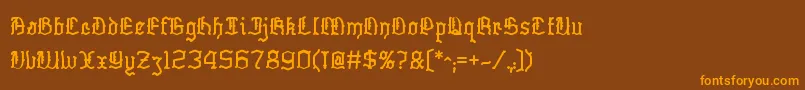 Skelett Font – Orange Fonts on Brown Background
