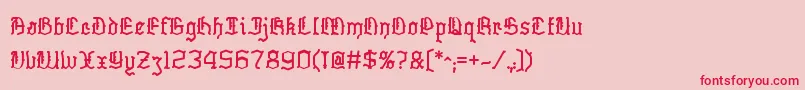 Skelett Font – Red Fonts on Pink Background