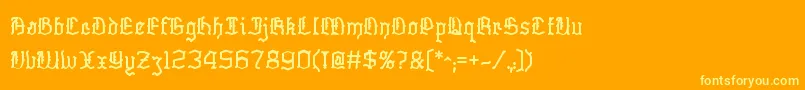 Skelett Font – Yellow Fonts on Orange Background