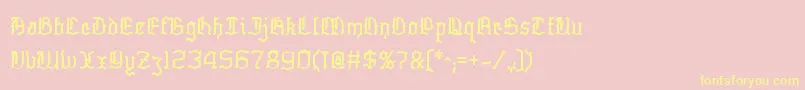 Skelett Font – Yellow Fonts on Pink Background