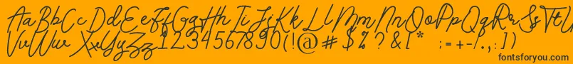 Andalusia Font – Black Fonts on Orange Background