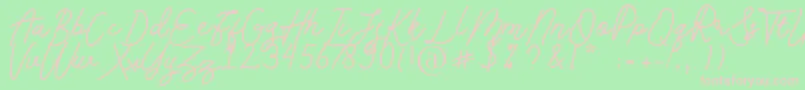 Andalusia Font – Pink Fonts on Green Background