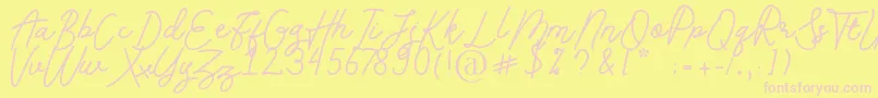 Andalusia Font – Pink Fonts on Yellow Background