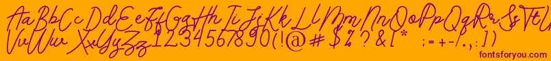 Andalusia Font – Purple Fonts on Orange Background