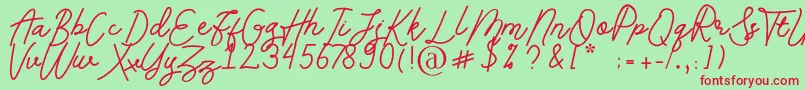 Andalusia Font – Red Fonts on Green Background