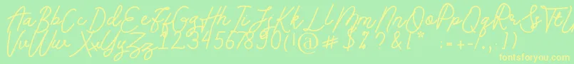 Andalusia Font – Yellow Fonts on Green Background