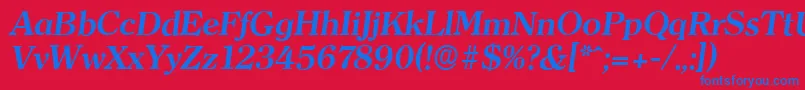 ClearfaceserialBolditalic Font – Blue Fonts on Red Background