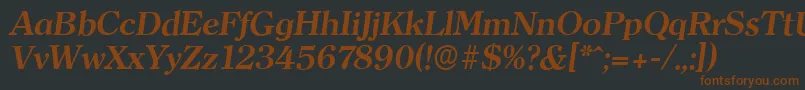 ClearfaceserialBolditalic-fontti – ruskeat fontit mustalla taustalla