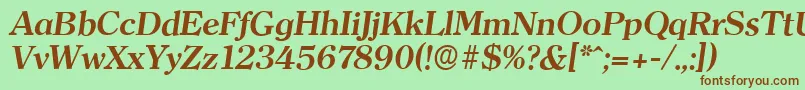 ClearfaceserialBolditalic Font – Brown Fonts on Green Background