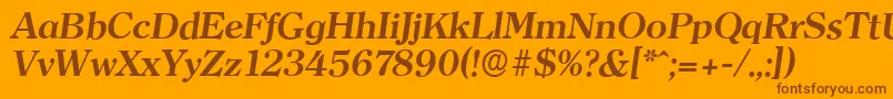 ClearfaceserialBolditalic Font – Brown Fonts on Orange Background