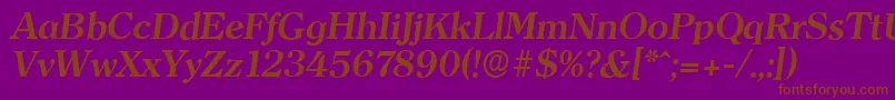 ClearfaceserialBolditalic Font – Brown Fonts on Purple Background