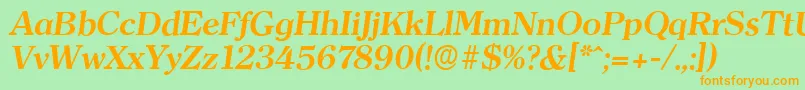 ClearfaceserialBolditalic Font – Orange Fonts on Green Background