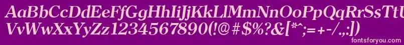 ClearfaceserialBolditalic Font – Pink Fonts on Purple Background