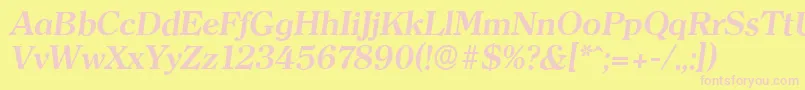 ClearfaceserialBolditalic Font – Pink Fonts on Yellow Background