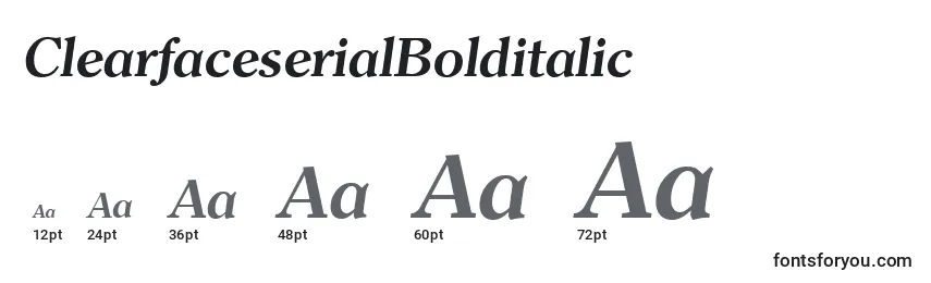 ClearfaceserialBolditalic Font Sizes