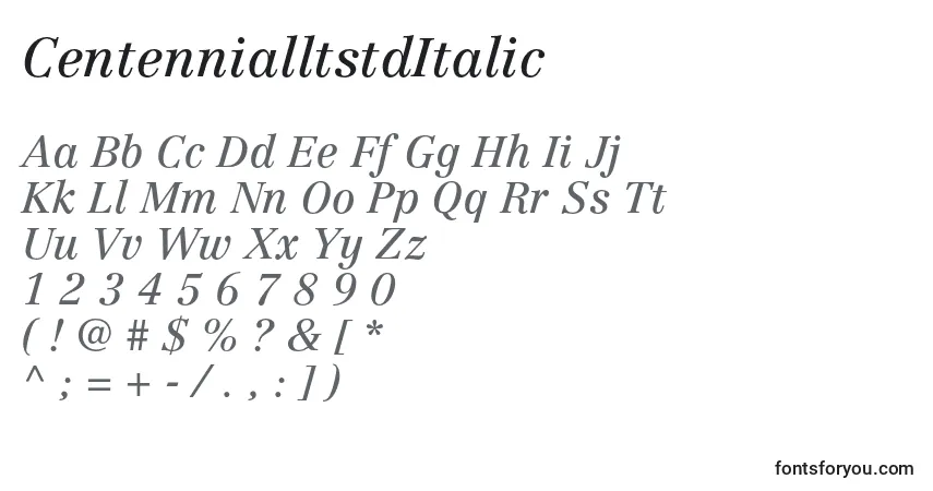 CentennialltstdItalicフォント–アルファベット、数字、特殊文字