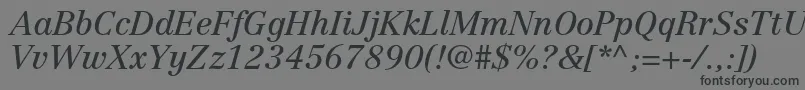 フォントCentennialltstdItalic – 黒い文字の灰色の背景