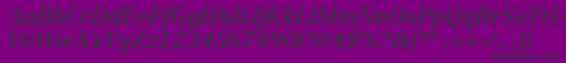 Шрифт CentennialltstdItalic – чёрные шрифты на фиолетовом фоне