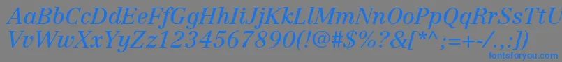 CentennialltstdItalic Font – Blue Fonts on Gray Background
