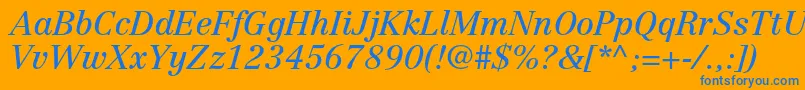 CentennialltstdItalic Font – Blue Fonts on Orange Background