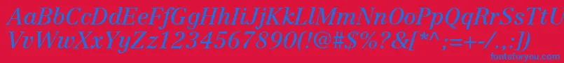 Шрифт CentennialltstdItalic – синие шрифты на красном фоне