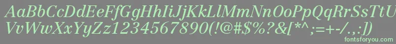 CentennialltstdItalic-Schriftart – Grüne Schriften auf grauem Hintergrund