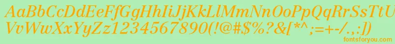 CentennialltstdItalic Font – Orange Fonts on Green Background
