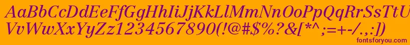 Шрифт CentennialltstdItalic – фиолетовые шрифты на оранжевом фоне