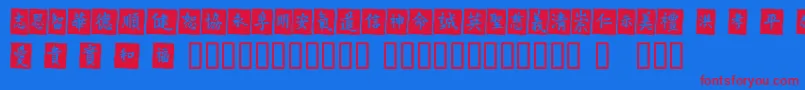 Vtmeoobl Font – Red Fonts on Blue Background