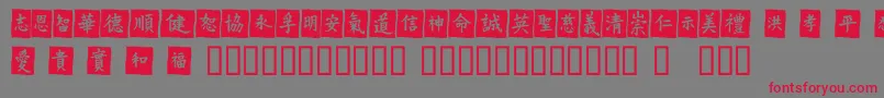 Vtmeoobl-Schriftart – Rote Schriften auf grauem Hintergrund