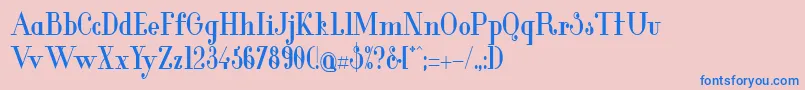 GlamorBoldCondensed Font – Blue Fonts on Pink Background