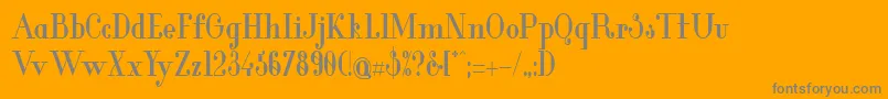 Fonte GlamorBoldCondensed – fontes cinzas em um fundo laranja